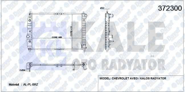 16-1603B Su Radyatoru Brazing Chevrolet Aveo 1.4 16v Dohc A-T 2003-
